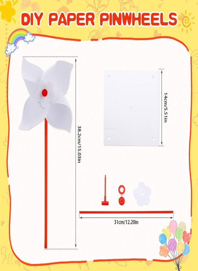 2 MULE TEAM 100 Pcs DIY Pinwheels Craft for Kids Bulk Blank Paper Pinwheels Color Your Own Pinwheel for Spring Summer Craft for School Group Daycare Home Fun Graffiti Art - Image 5